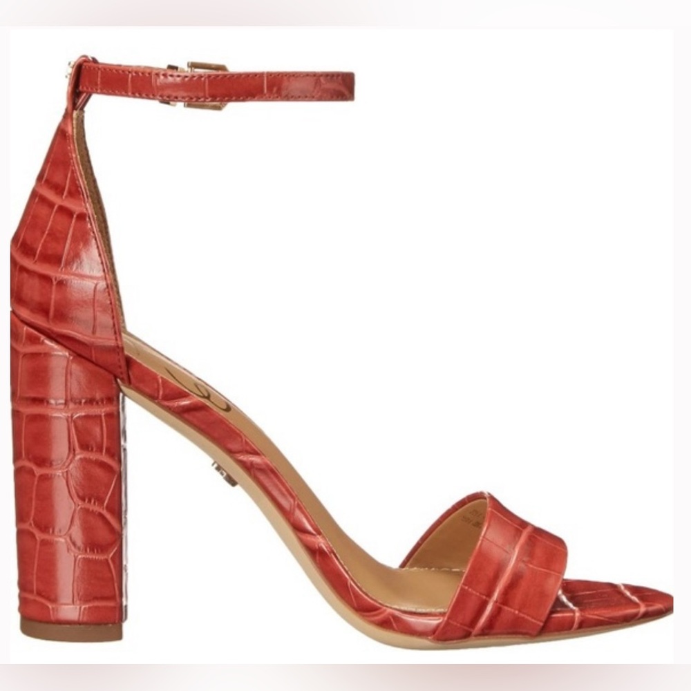 Sam Edelman Yaro Red Croc Sandal Heel